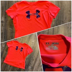 Under Armour Youth Medium Heat Gear Shirt Short-Sleeve Orange